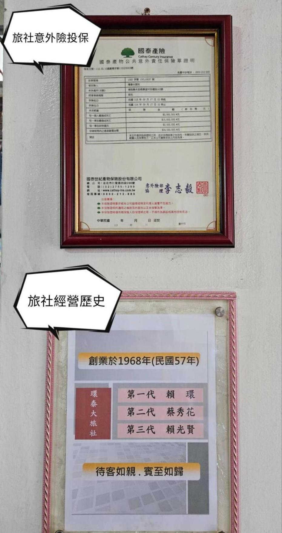 環泰大旅社 A Go Da 單未留電話不接單 Hotel Shuili Exterior foto